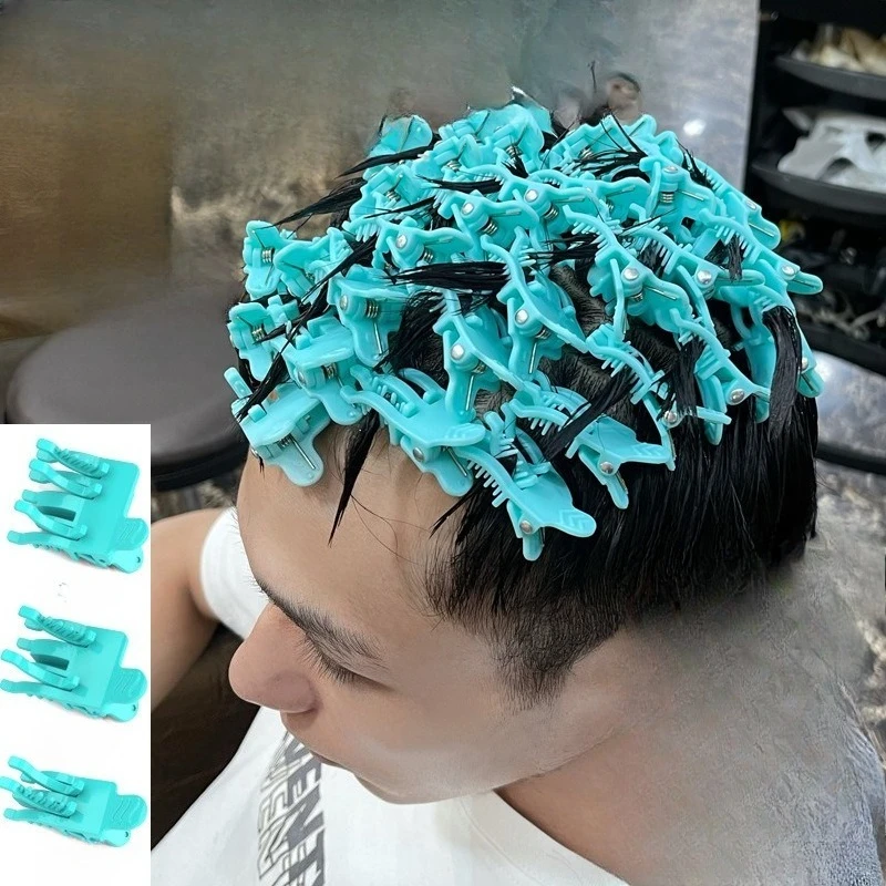 25pcs S/L Reusable Perm Hair Clip Man Hair Curl Styling Clamps Salon Hook Loop Hair Rollers Short Hairs Perm Tools Random Color