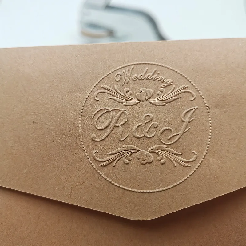 Customized Embossing stamp personal logo,Personalized Embosser Seal Letterhead Wedding custom design Gaufrage punch Stamp HQ