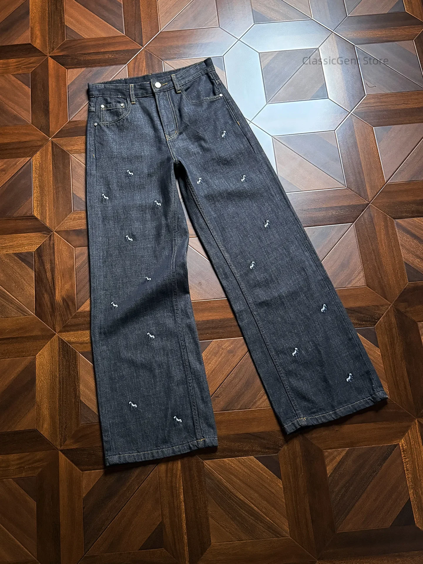 

Raw Cow Lyocell Naturally Breathable, Full Pony Embroidered 9.5 oz A-Swing Jeans