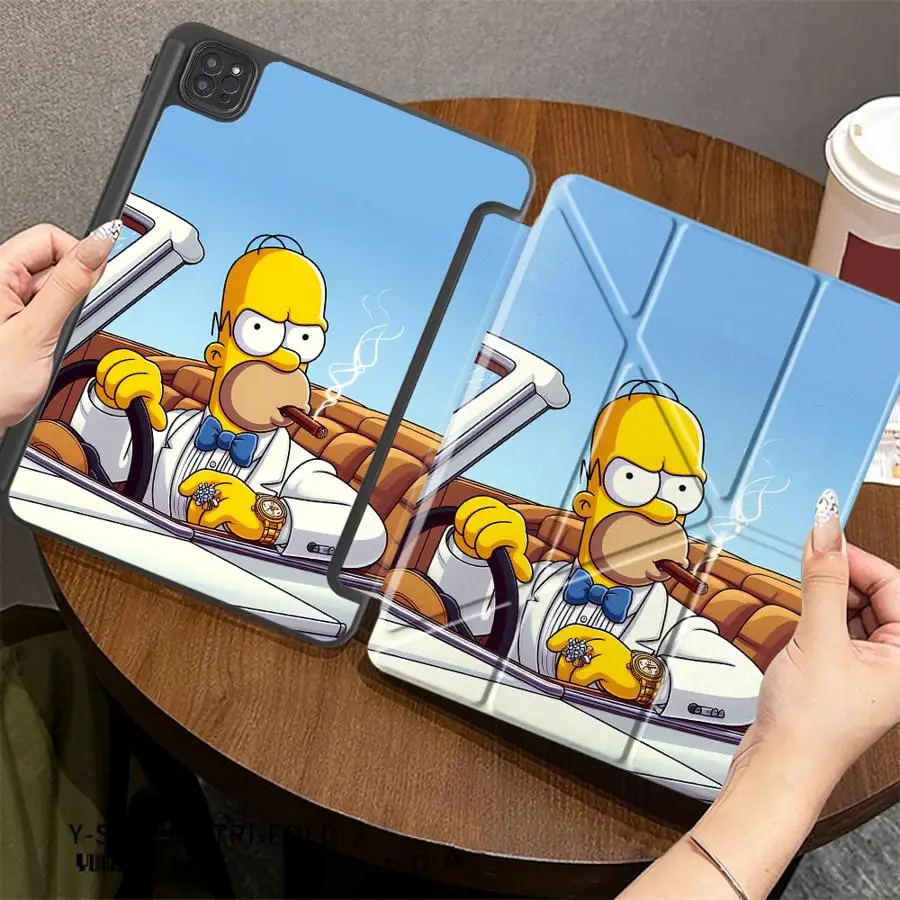 S-Simpsons Homers Cowboy With Pen Slot Cover Tablet Case For iPad Mini 7 6 5 Air 8 M2 M3 3 Pro M4 13 2025 2026 10th Gen 11th 9th