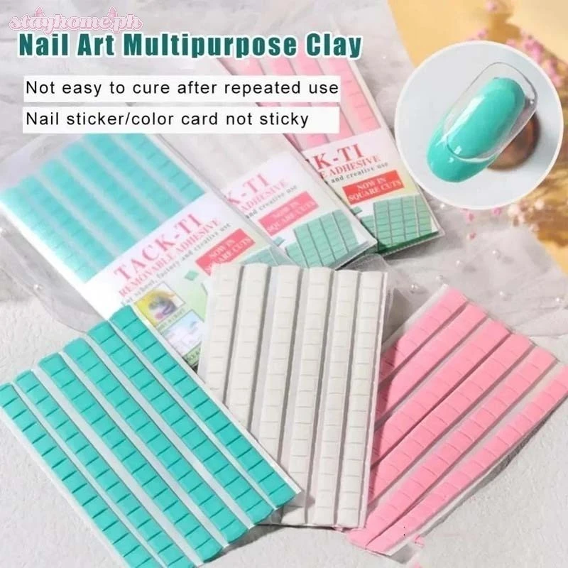 1/2Pcs Nail Adhesive Glue Clay Reusable Gel for Practice Nail Polish Display Glue Nail Art Tool