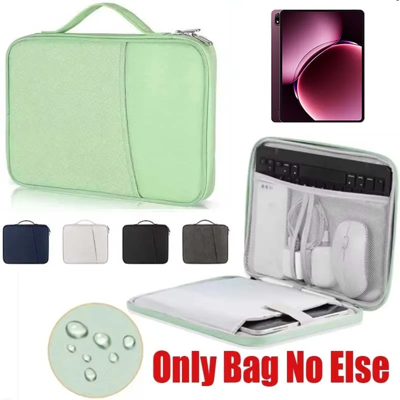 for Xiaomi Pad 9 Pro Max Handle Zip Pouch Waterproof Sleeve Multi Pocket Tablet Storage Bag for Mouse Keyboard Cable Carry Case