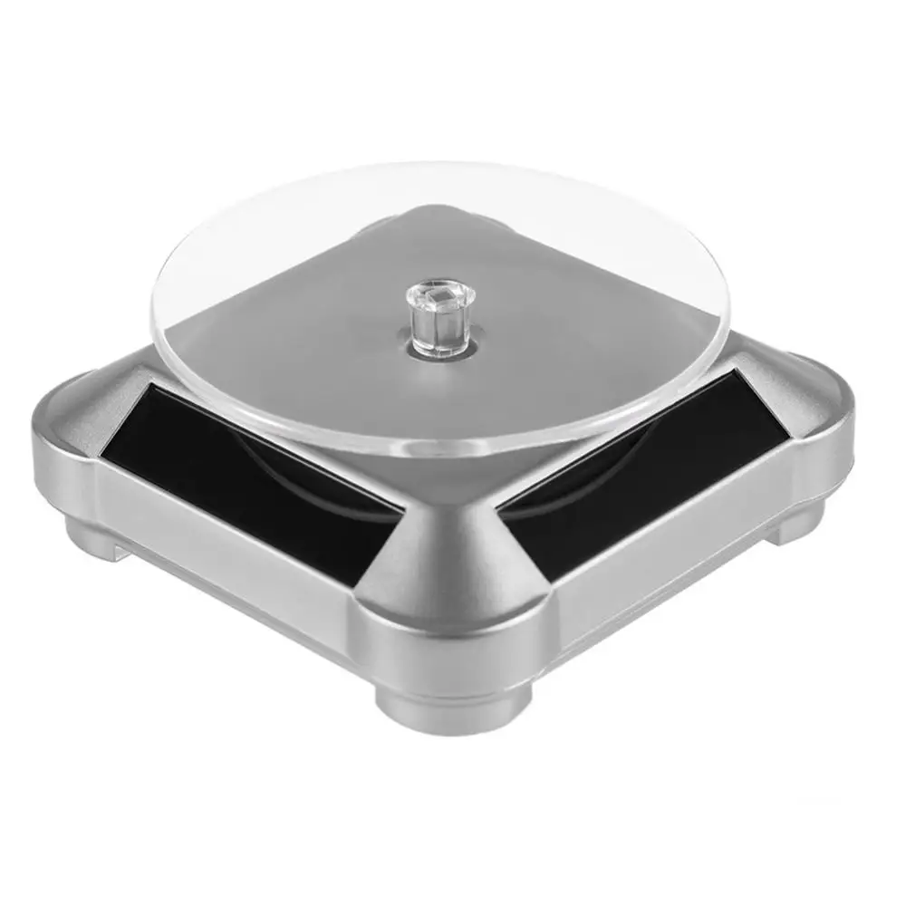 360 Degree Rotating Turntable Stand Necklace Bracelet Watch Jewelry Display Solar Showcase Backdrop Stand Photography Device