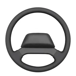 Black Faux Leather Car Steering Wheel Cover for Land Rover Defender 2000-2019