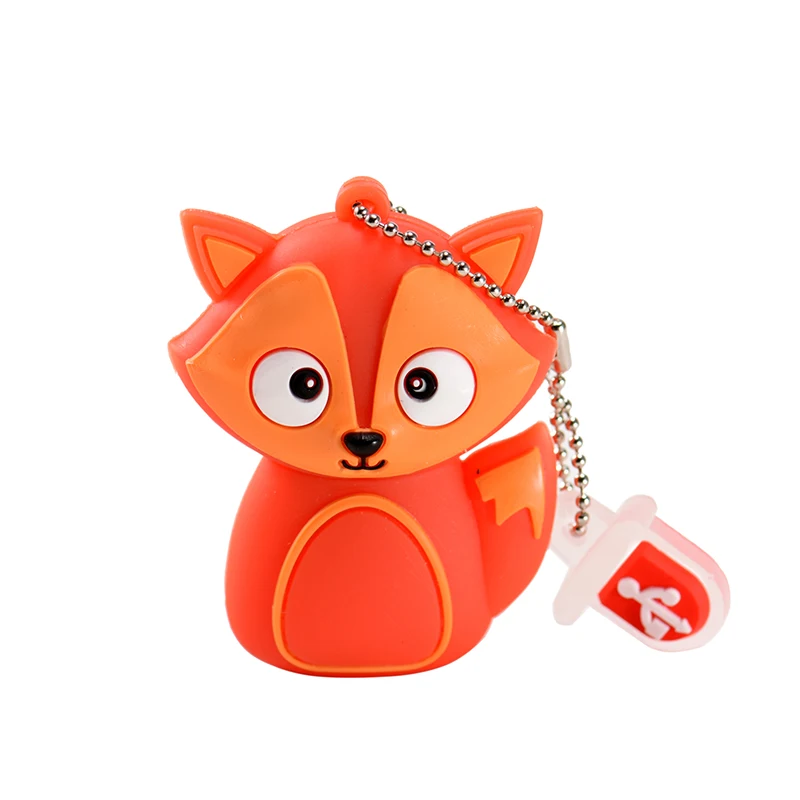 Silicone cartoon animal USB Flash Drive 4GB 8GB 16GB 32GB 64GB 128GB Memory Stick test drive Fox Owl Bee penguin