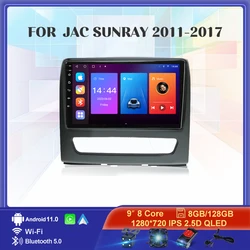 Radio samochodowe z systemem Android 11.0 4G AI Carplay do samochodu JAC Sunray 2011 - 2017 multimedialny odtwarzacz wideo Auto 4G GPS 2 Din Autor 9 cal DVD