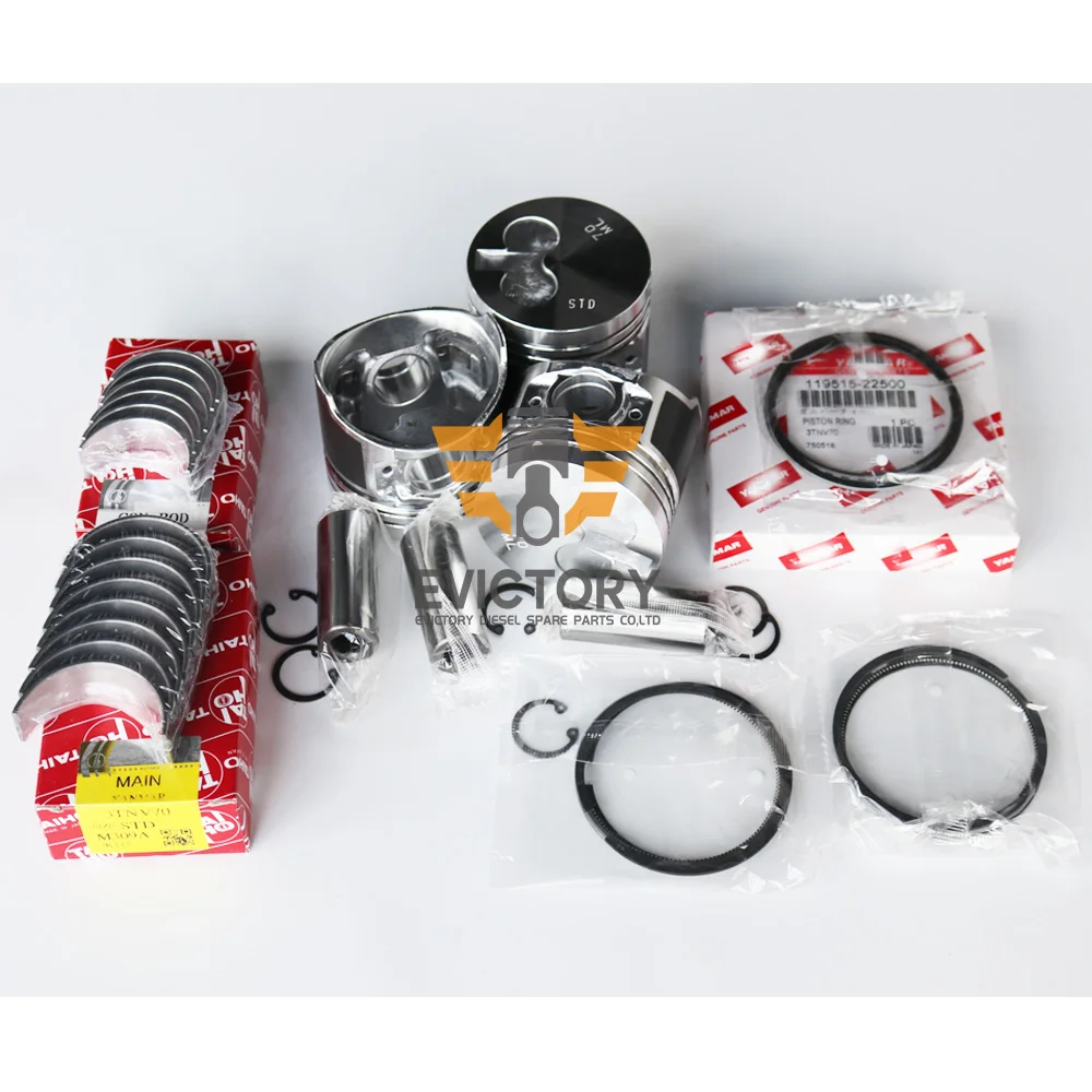 For YANMAR 3D70E 3TNV70-ASA 3TNV70 rebuild kit + Crankshaft + connecting rod