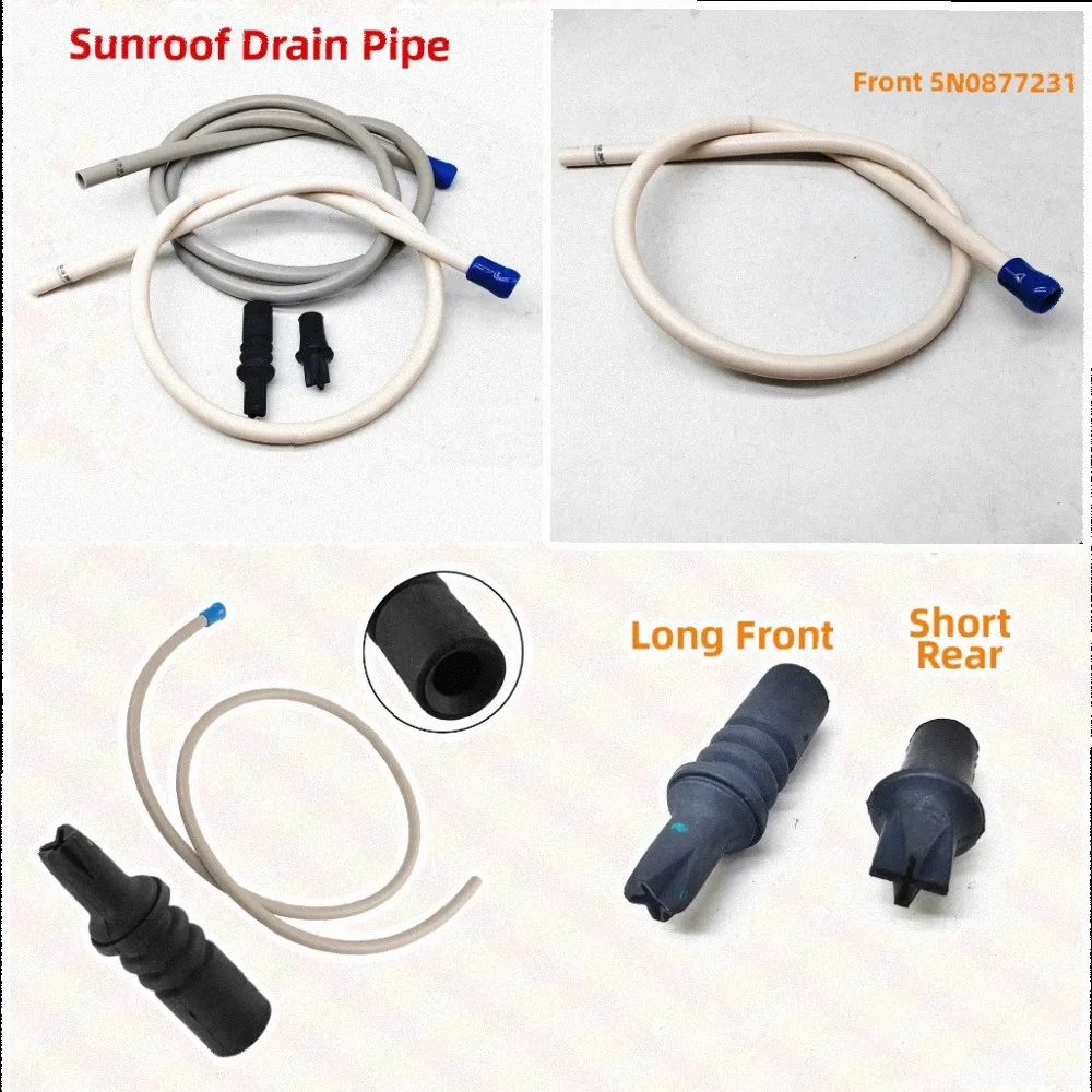 Car Sunroof Drain Hose Kit for For Tiguan 2008 2009 2010 2011 2012 2013 2014 Front Rear Drain Pipes 5N0877231 OEM Type