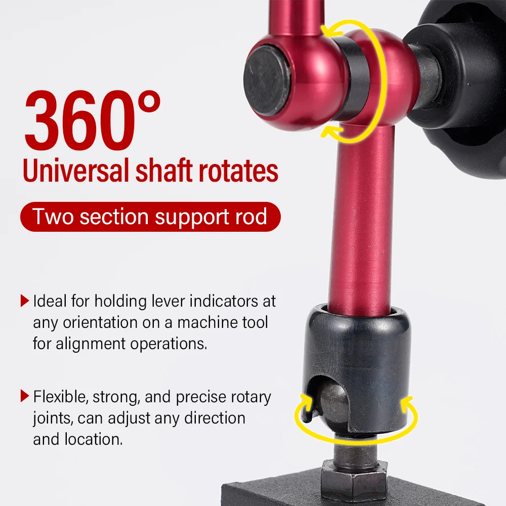 Magnetic Holder Dial Bore Gauge Seat Dial Indicator Stand Base Micrometer Measure Tools Comparator Watch Base Lengthened Lever