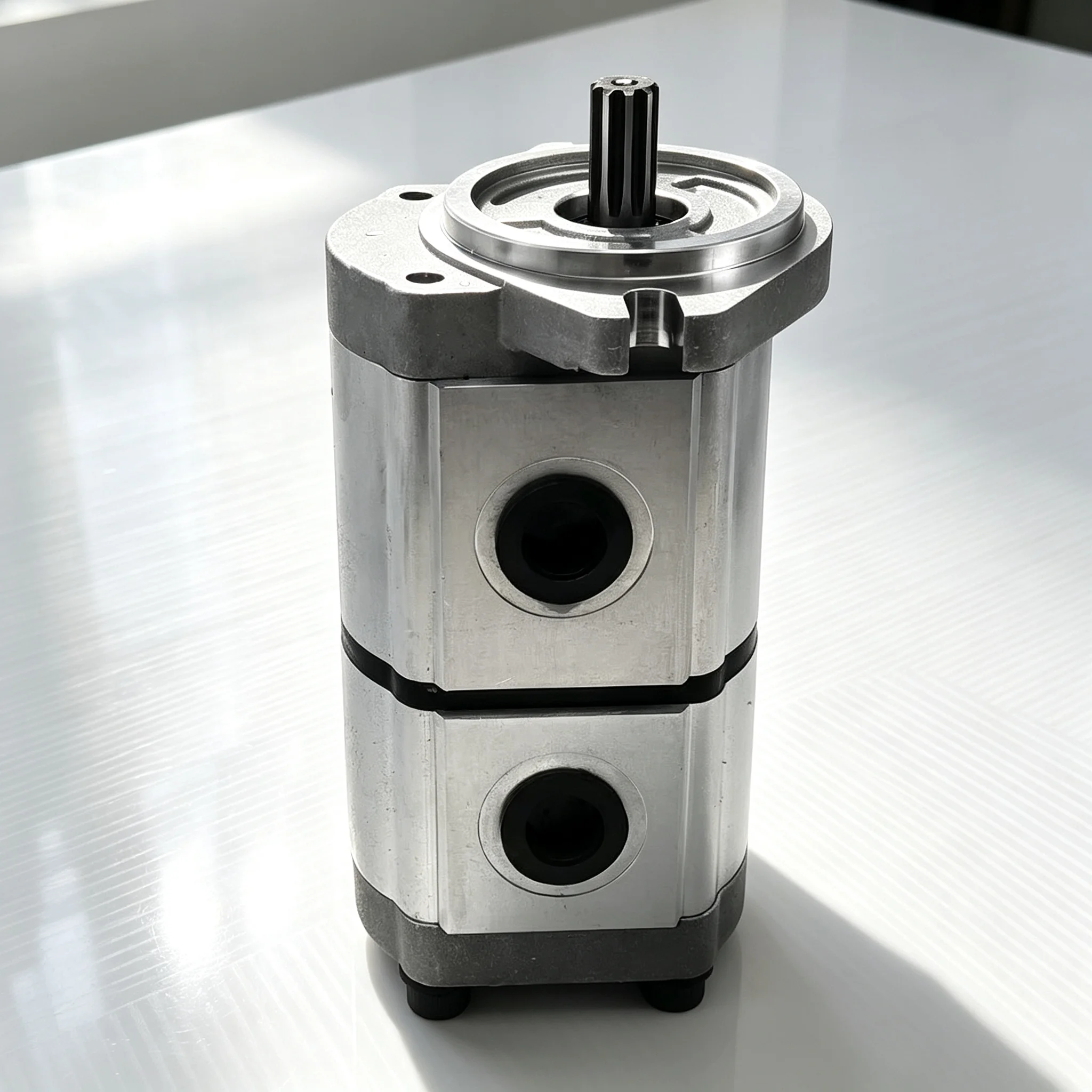 SNP2 Hydraulic Double Gear Pump SNP2/19S SC46BAW/9L Gear Pump Spline Shaft Diameter 15mm9 Tooth Gear Oil Pump Rotates Clockwise
