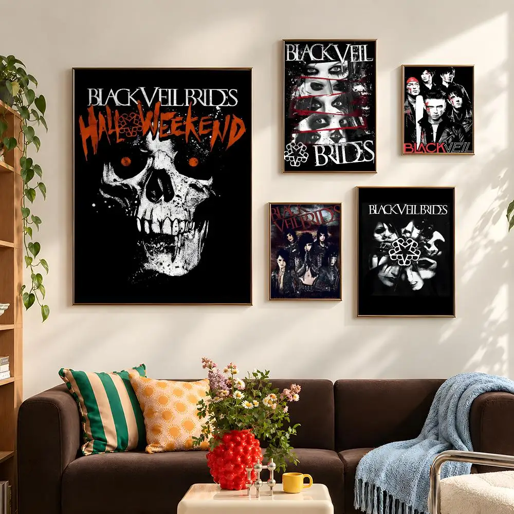 Band Black Veil Brides Emo Metalcore Poster Self Adhesive PP Wall Art HD Gaming Room Bedroom Living Room Decor Apartment Gift