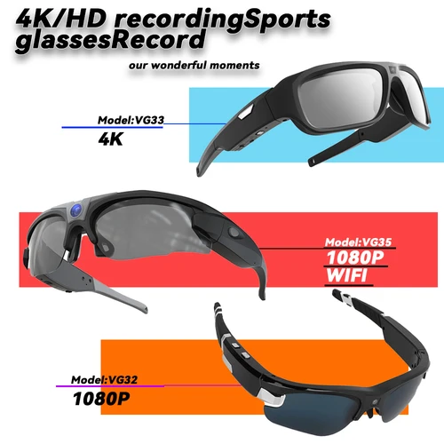 Gafas inteligentes 4K HD FPV, cámara WIFI, grabación de vídeo de 1080P, Mini cámara corporal inalámbrica, Vlogging POV, deportes de acción, motocicleta y ciclismo