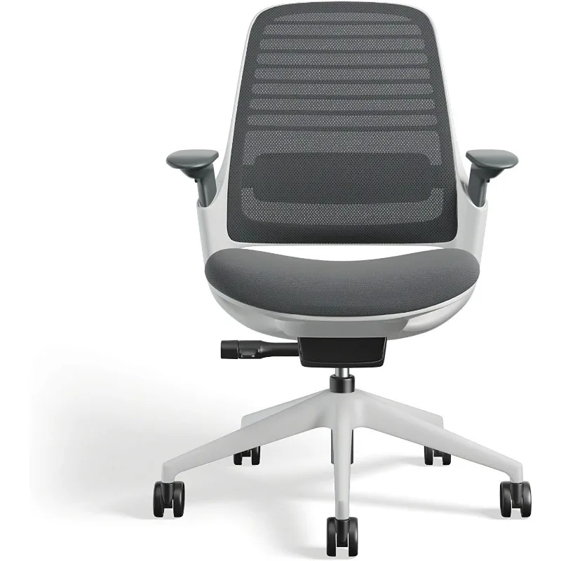 Ergonomic work chair with wheels for hard floors - helps improve productivity