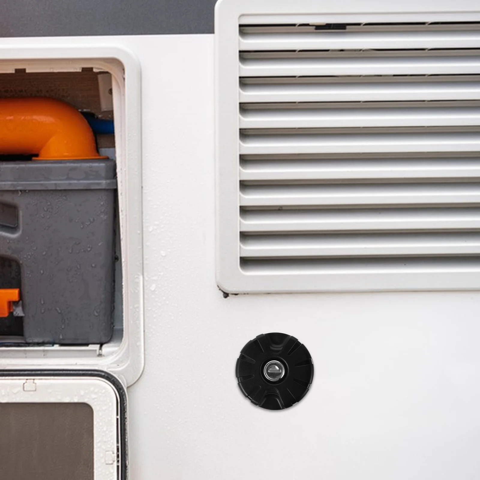 ฝาปิดช่องเติมน้ำ RV ขนาด 2.6 นิ้ว แบบล็อคได้ สำหรับรถบ้าน รถพ่วงแคมป์ปิ้ง ป้องกันการรั่วซึม ฝาเติมน้ำสะอาด ทำจากพลาสติกทนทาน