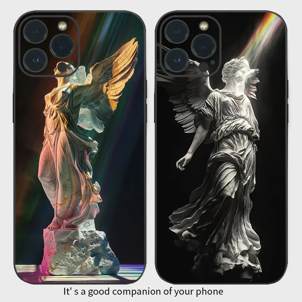 Autumu Greek God Statue Face Phone Case  For iPhone15 14 13 12 Mini 11 Pro XS Max X XR SE5 6 7 8 Plus Soft Silicone Cover