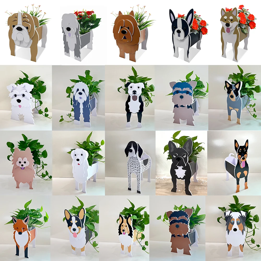Maceta de PVC con Forma de Perro, Linda Maceta para Corgi, Shiba Inu, Chow, Macetas para Suculentas, Macetas DIY para Plantas Verdes, Decoración para Jardín y Hogar