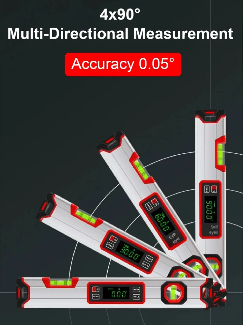 High-precision Digital Horizontal Ruler with Magnetic Laser Infrared Gradient Ruler Electronic Digital Measurement, Level