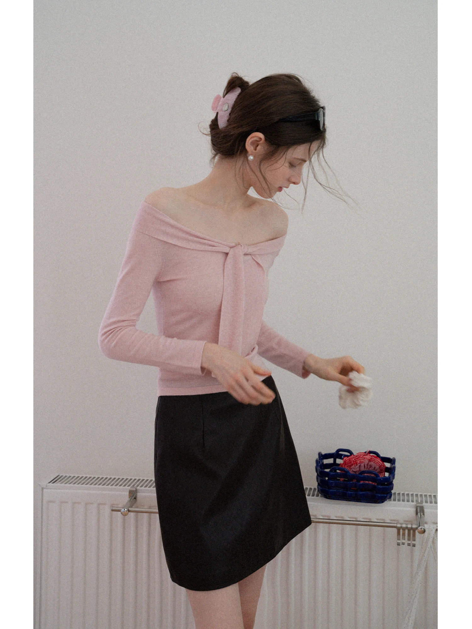 

Карамельная юбка А-силуэта с высокой талией, женская повседневная универсальная короткая юбка Eggka, из полиэфирного волокна, с высокой талией