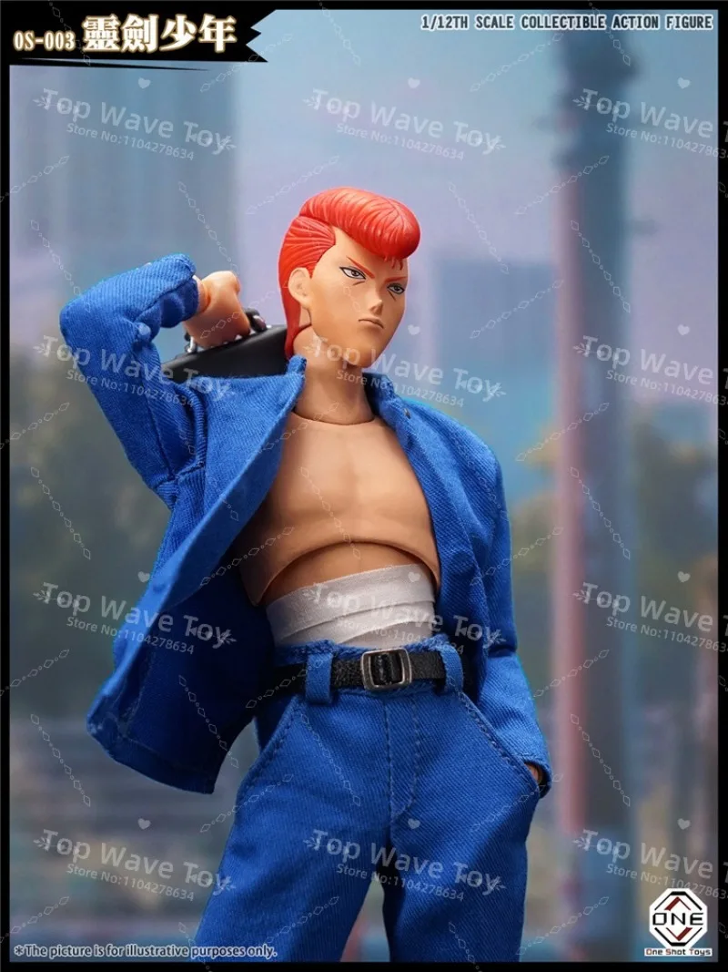 Novo estoque oneshottoys yuyuhakusho modelo 1/12th escala figura de ação colecionável yu yu hakusho kazumin figura brinquedo