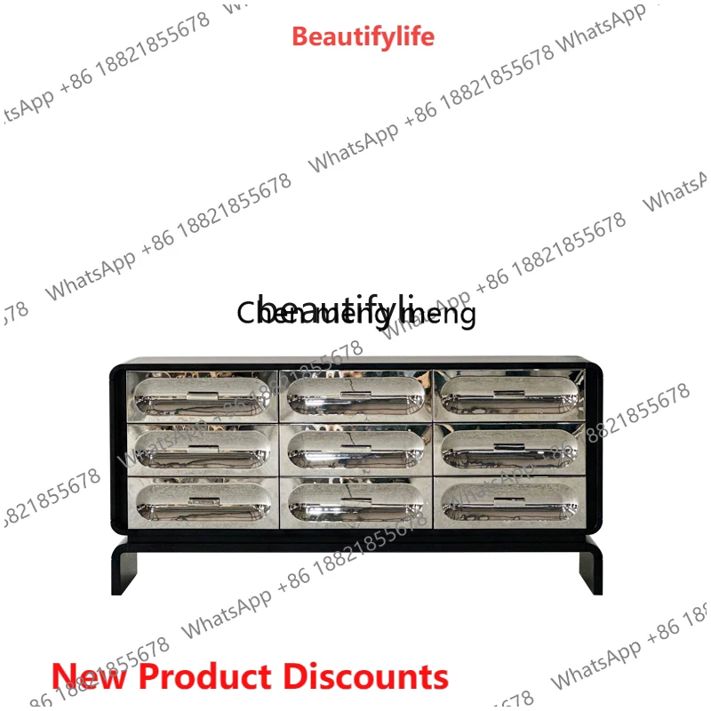 

Креативный дизайн, тумба-капсула из нержавеющей стали, пристенная, для дома, для демонстрационных комнат, комод с выдвижными ящиками