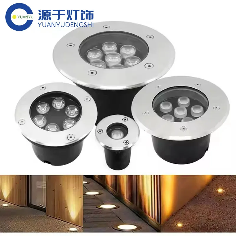 

Outdoor 1W/3W/5W/7W/9W/12W/15W/18W Buried Pavement Marker Recessed Deck Light Driveway Floor Inground Lamp LED Underground Light