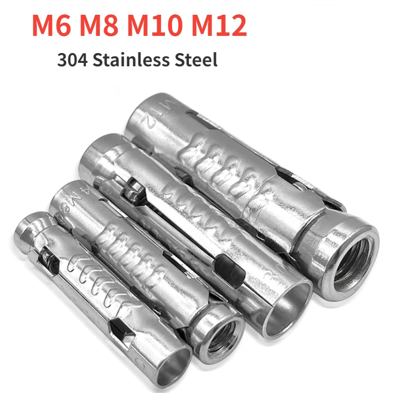 Gecko内部拡張ボルト、コンクリートアンカーネジus、魚スケールチューブ、ステンレス鋼、3ピース、m6、m8、m10、m12、304