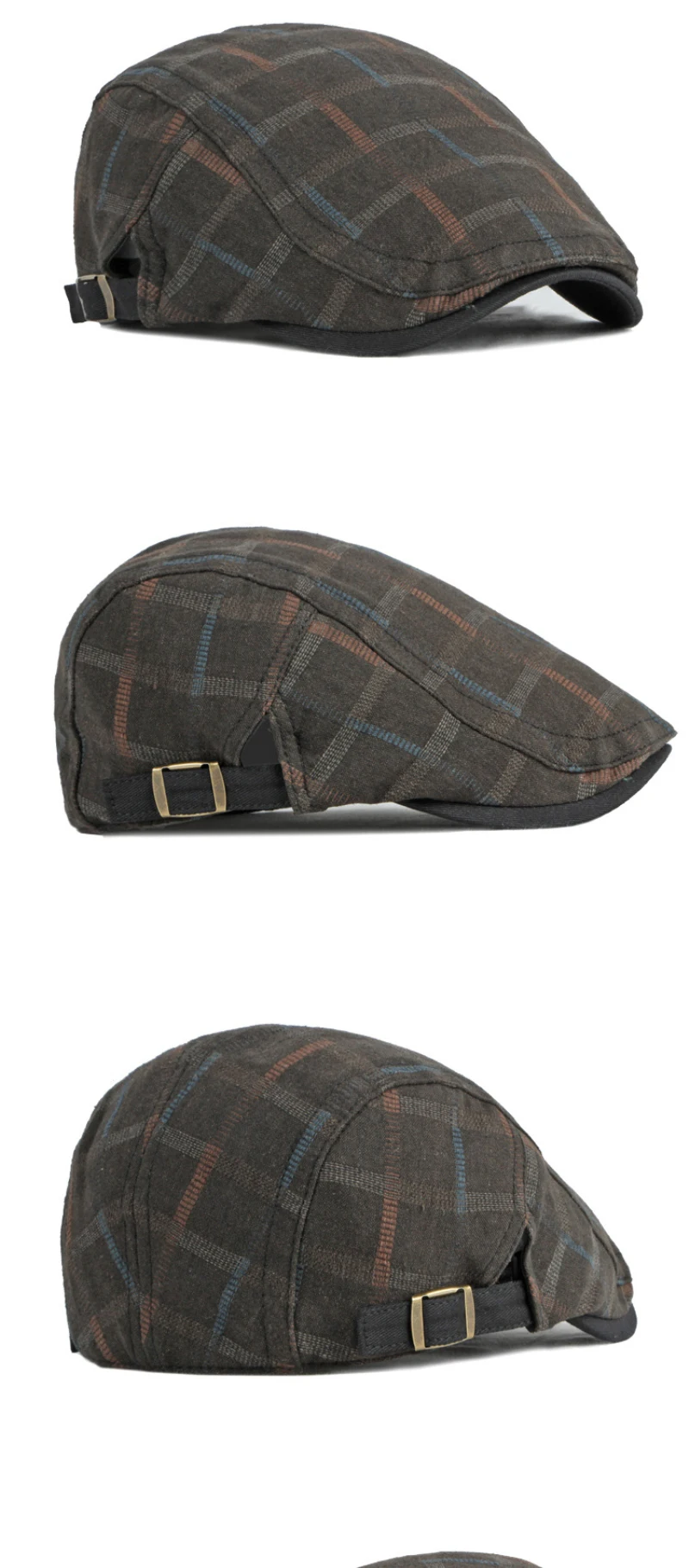 HT4063 Berets Männer Frauen Kappe Frühling Sommer Hut Männlich Weiblich Baskenmütze Kappe Einstellen Plaid Künstler Maler Baskenmütze Hut Flache Kappen – Detail 7