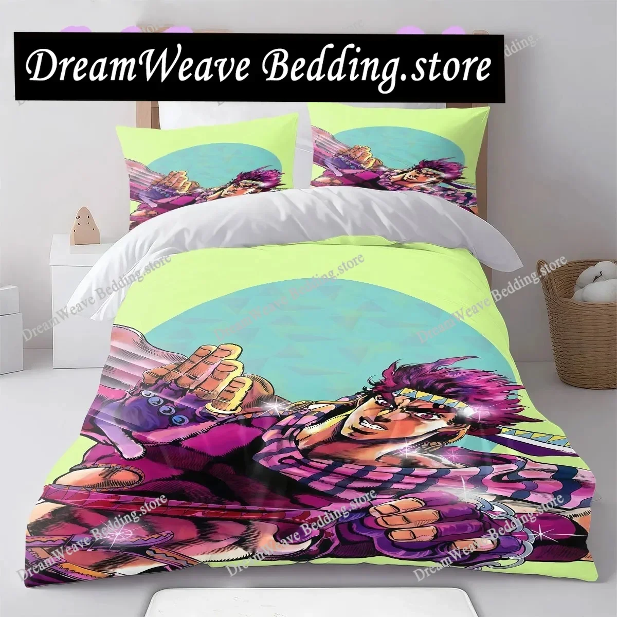 JOJO anime Soft and Comfortable Duvet Cover, Children's Bedding Set Gift, Extra Large Size, Various Sizes AvailableFQH