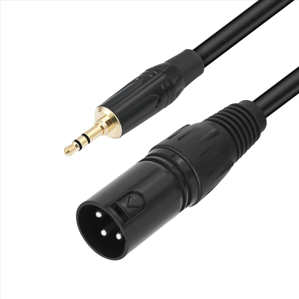 2pcs 3.5mm to XLR Cable Adapter Balanced 1/8 Inch Mini Jack TRS Stereo to 3Pin XLR Male Microphone Audio Cable 100cm