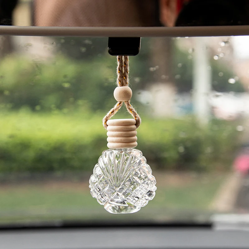 15ml Car Clear Glass Empty Perfume Bottle Hanging Air Freshener Diffuser Fragrance Essential Oil Bottle Refillable Bottles