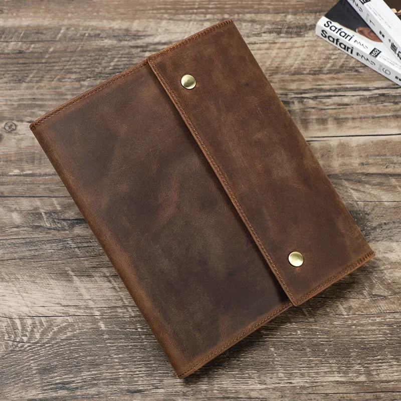 Leather A5/B5 Notebook Cover Card Slots with Pen Slot For Journal notebook IPad Mini Notebook Office School Supplies Stationery