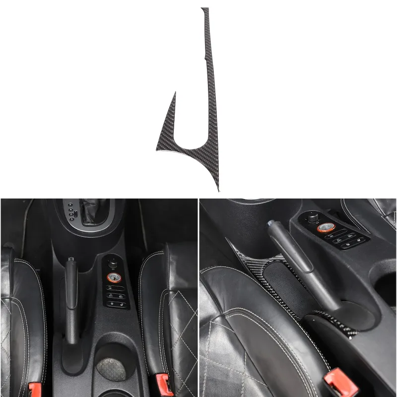 

Real Carbon Fiber (Soft) For 2008 2009 2010 2011 2012 Seat Leon Center console handbrake base panel sticker Car Accessories