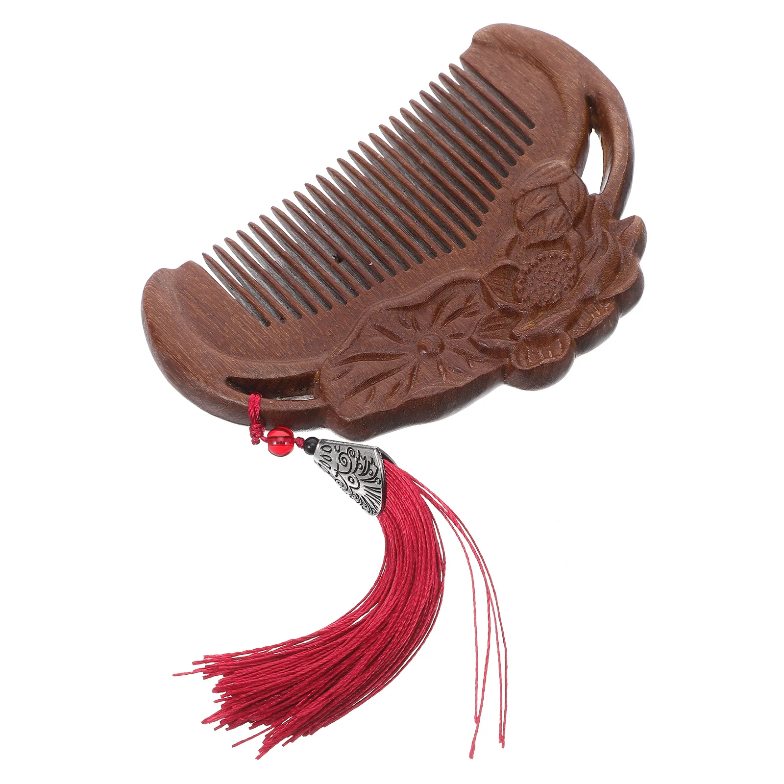 

Натуральный сандаловый деревянный гребень ручной работы с широкими зубьями, винтажная карманная дорожная расческа для распутывания кожи головы для женщин