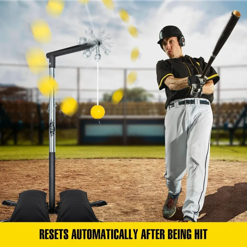 Baseball batting trainer (with 5 tension ropes), baseball and softball assisted batting practice swing