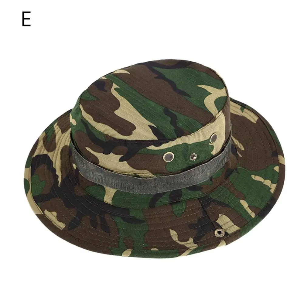 High quality Materials Hat Wide Brim Camouflage Fisherman Hat Adjustable Sun for Outdoor Hiking Fishing Camping