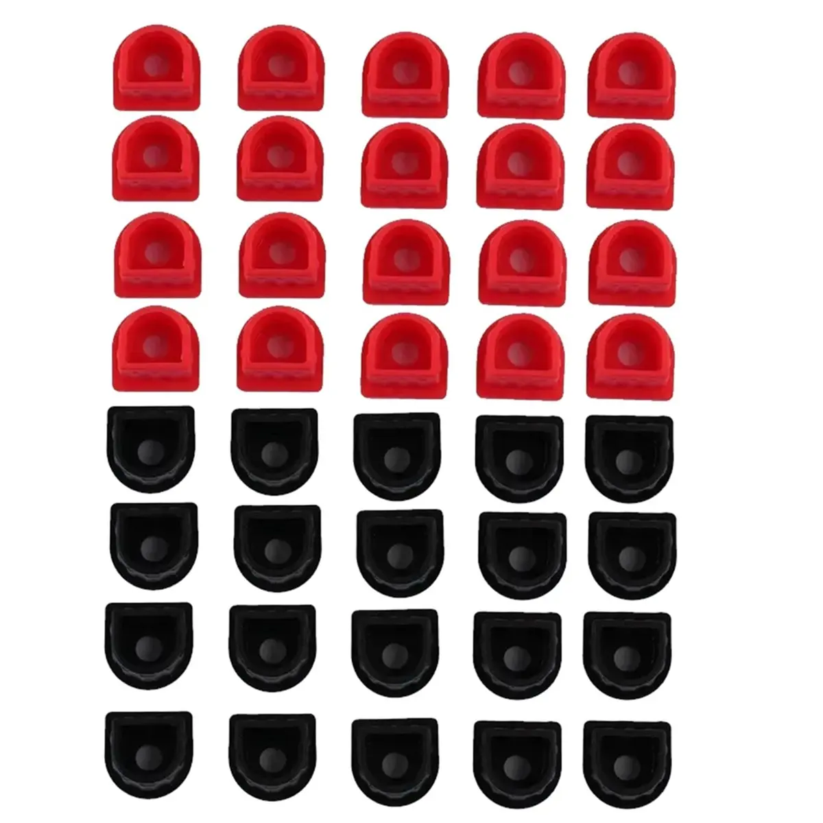 【Socket】 40 PCS Waterproof Solid Line Plug Cable Red Black Fixed Plug 50A Material Cable Protection Fixed Plug Terminals