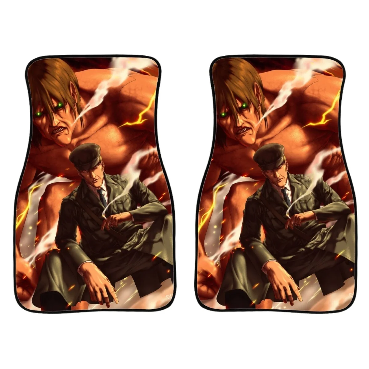 Car Floor Mats Attack On Titan Pattern Anime  Auto Carpet for SUV Van Truck Waterproof Car Accessories Easy to Install Clean