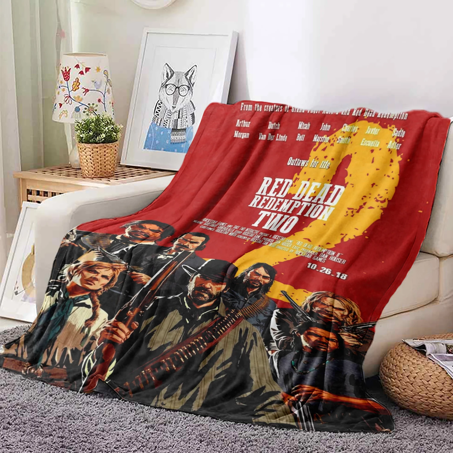 Adventure Games R-Red HD Print Blanket, For Sofa Travel Hiking Picni Bed Beding Flannel Blanket And Birthday Gift
