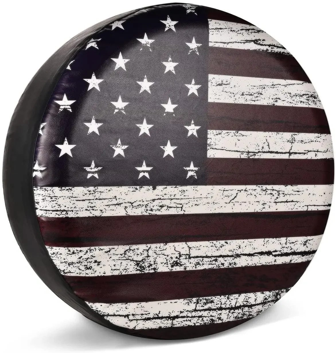 

Jayke Joy Spare Tire Cover, Wheel Cover with American USA Flag PVC Leather Waterproof Dust-Proof Universal Fit for Trailer
