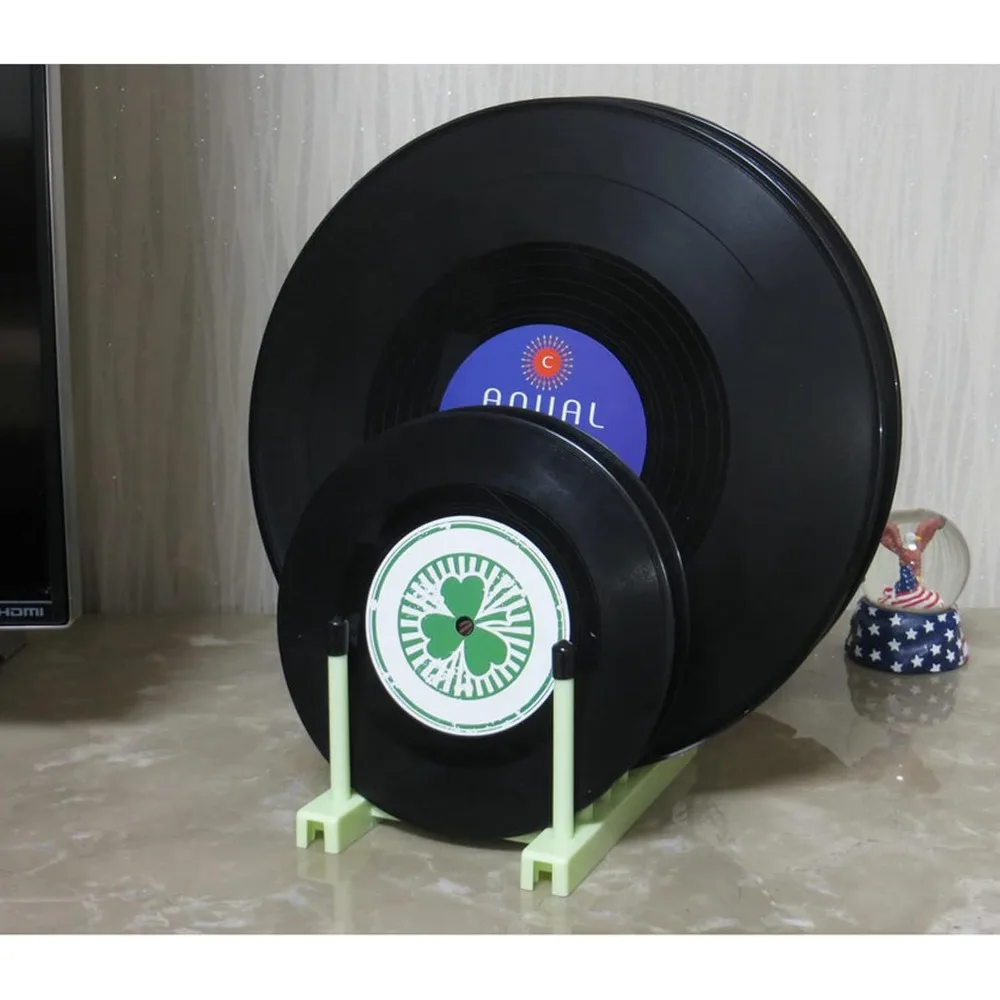 

Vinyl Record Storage Holder Stand, CD Display Stand, Cleaning Device Drying Rack, Desktop Magazine Shelf - With Silicone Rubber