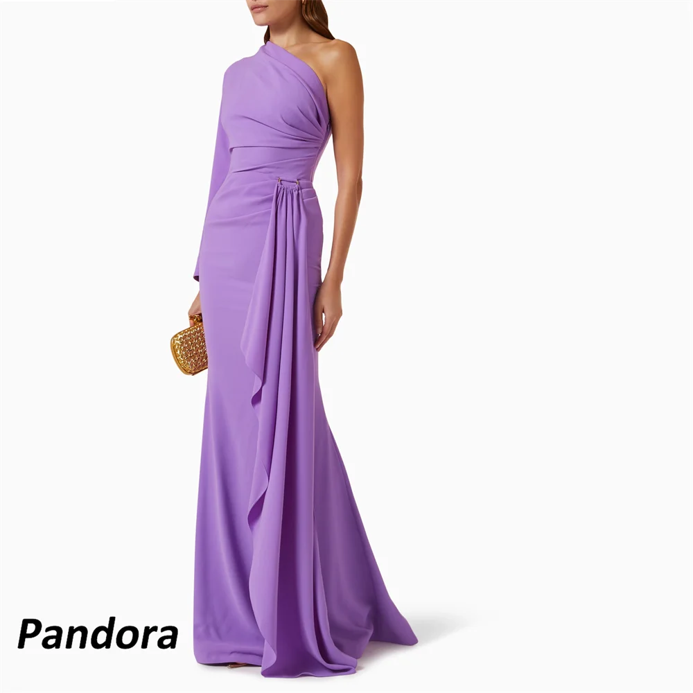 

Pandora Mermaid One Shoulder Dubai Prom Dress Ruffles Evening Summer Elegant Party Dress For Women 2024