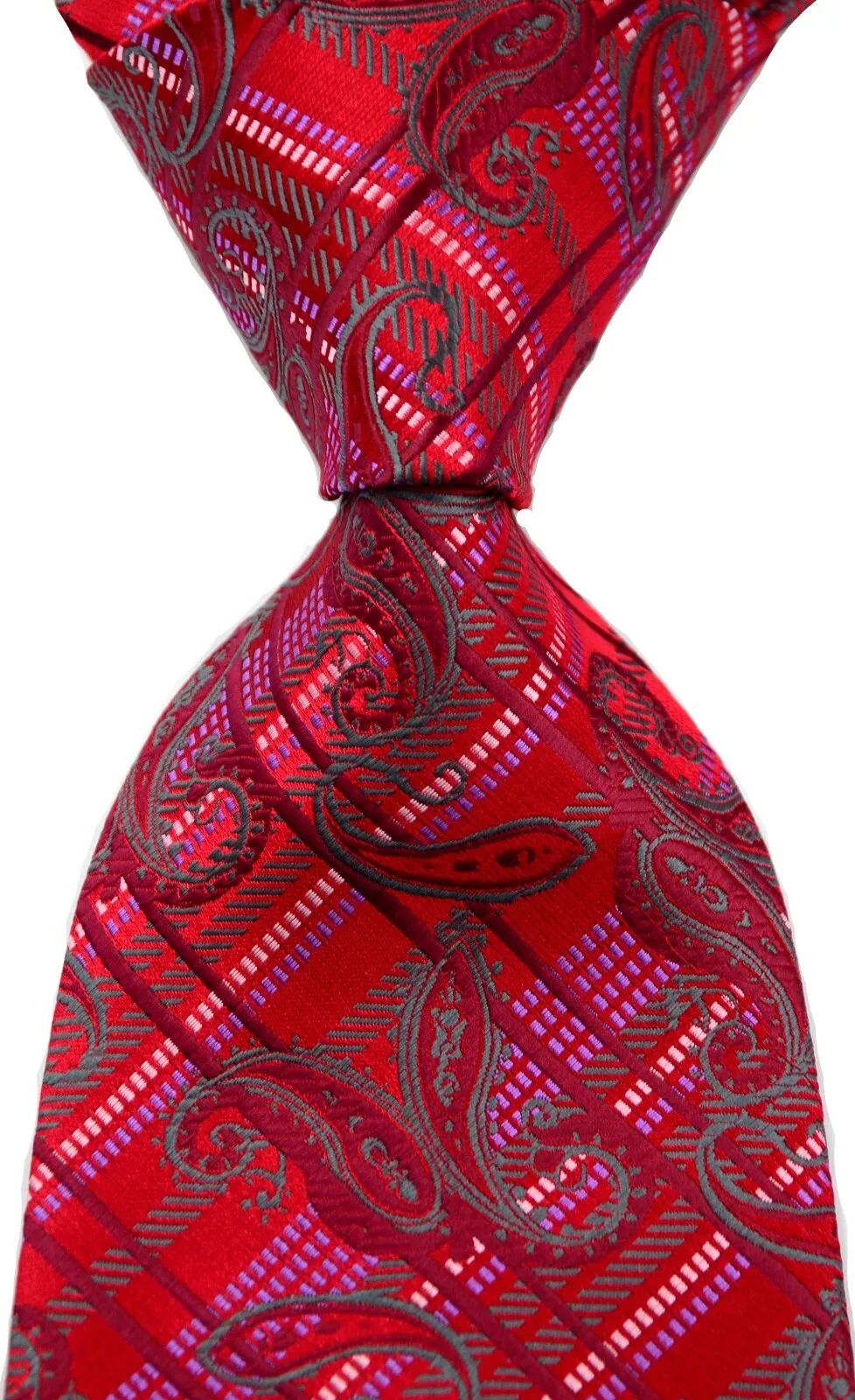 New Classic Mne'S Tie Plaids&Checks Red Blue Black JACQUARD WOVEN Silk Men's Tie Necktie