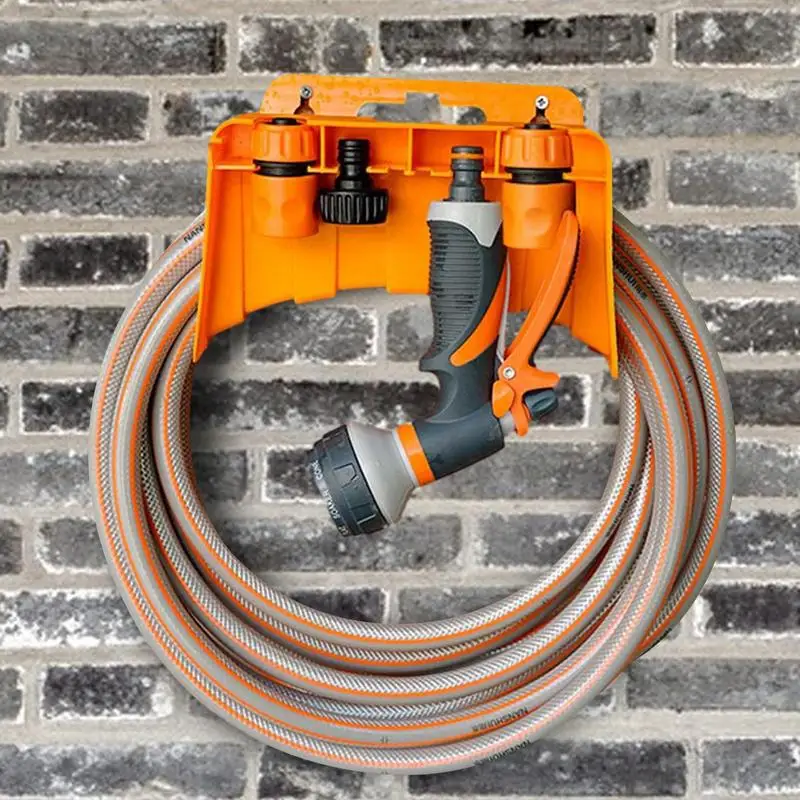 Garden Hose Hanger Garden Water Pipe Rack For Water Orange Hose Bracket For Garage Shed Hose Storage Rack For Ropes Lights Tools