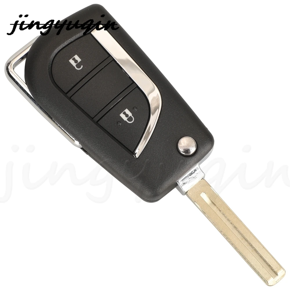 Jingyuqin 2 botones plegable mando a distancia inteligente para coche Fob BA2TA 433MHz 8A Chip 89070-0KB40 para Toyota Hilux 2015 - 2020 Yaris Cross