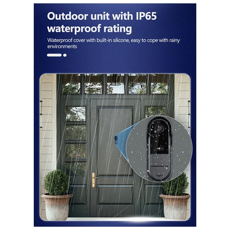 T36C Wireless Waterproof Visual Doorbell IR Night Vision Door Bell HD 4.3Inch IPS Screen Video Smart Home Door Bell Camera