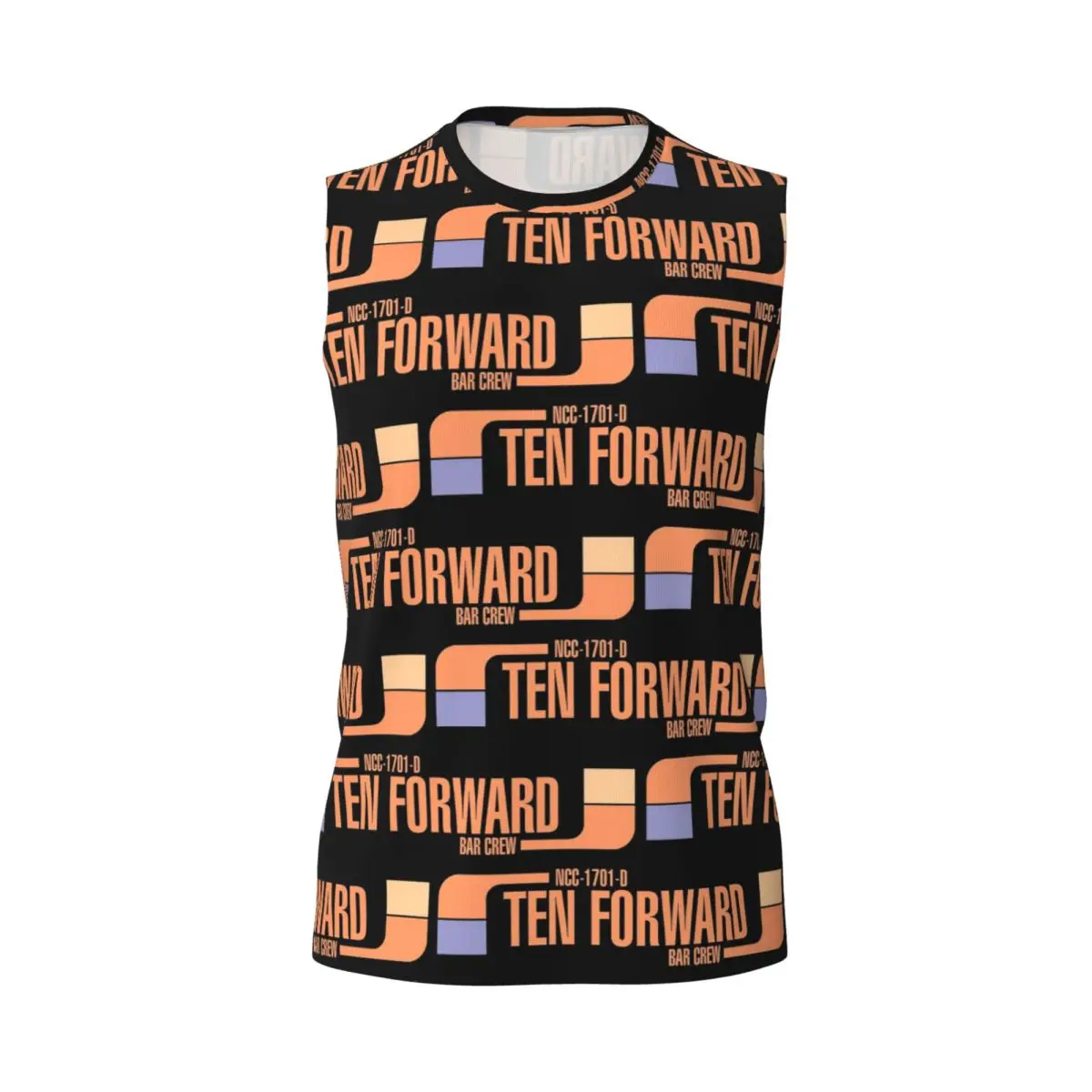 Ten Forward Bar Crew NCC 1701-D Men Printed Sleeveless T-shirt Casual Hip Hop Street Style Beach Holiday Tank Tops