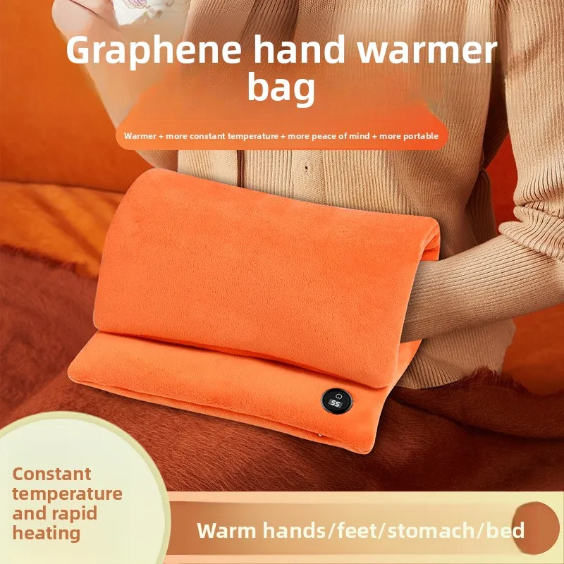 

Rechargeable Hand Warmer Waterless USB Plush Double-sided Heating Constant Temperature Multi-function Hand Warmer Bag