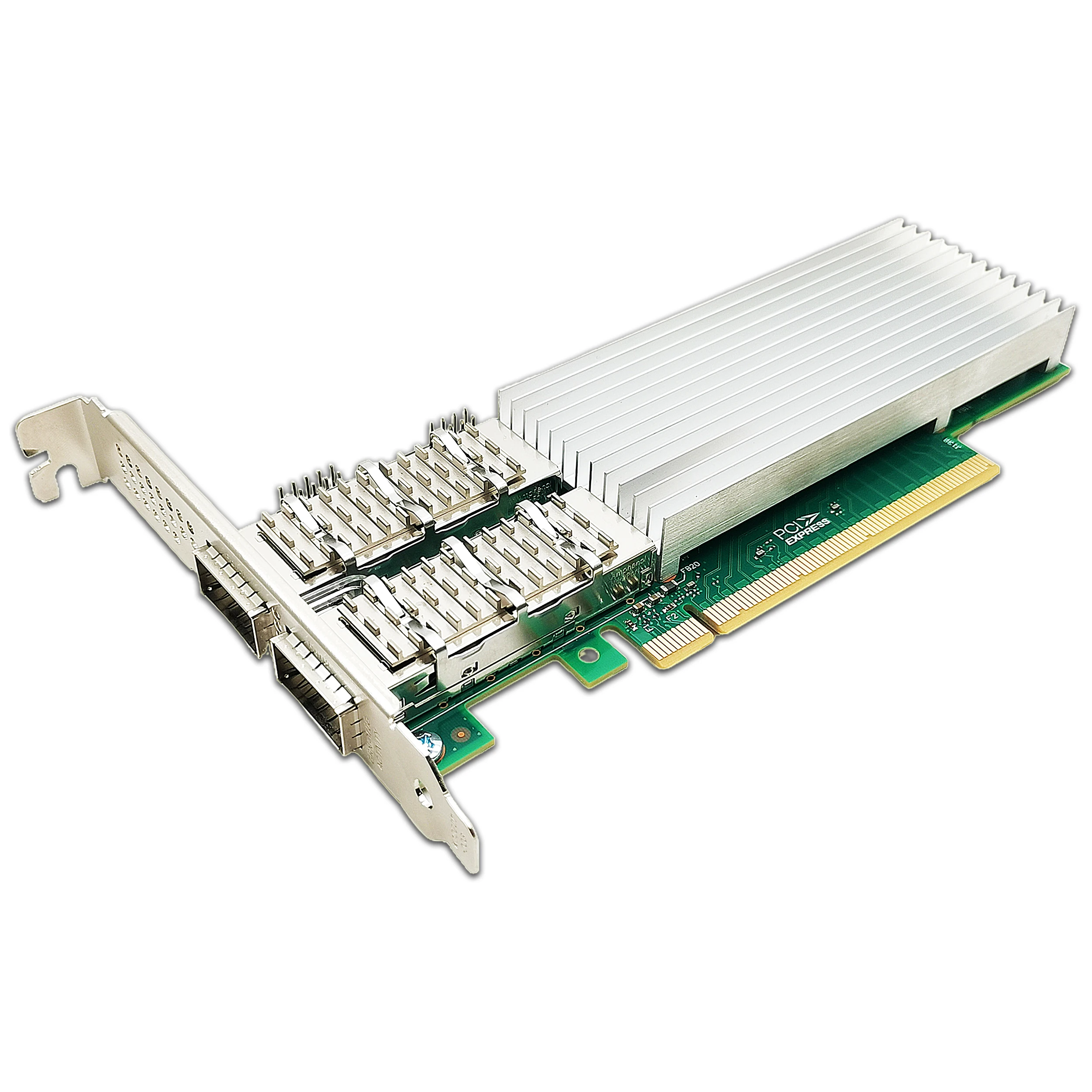 بطاقة شبكة إيثرنت ، بمنفذ مزدوج qsfp28 ، متوافقة مع رقاقة intel ، pcie x 16 ، nic ، محول خادم