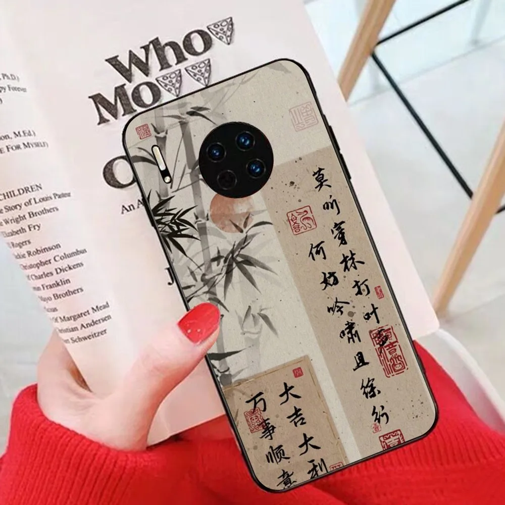 Chinese Style Wish Good Luck Freedom Phone Case For Huawei Mate 10 20 30 40 50 Lite Pro Nova 3 3i 5 6 SE 7 Pro 7SE