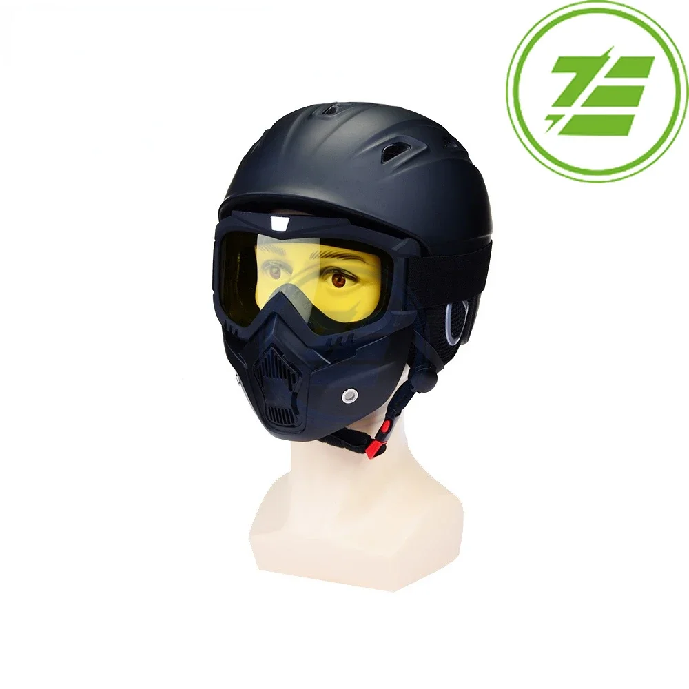 Ski Snowboard Motorcycle Windproof Cruiser Folding Goggles Glasses removable face mask cover For Biker Helmet with Mouth Filter